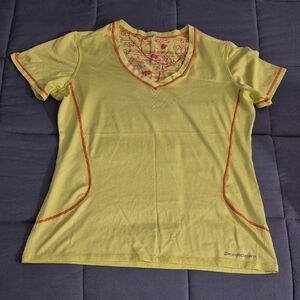 Reebok Yellow T-Shirt with Red Trim